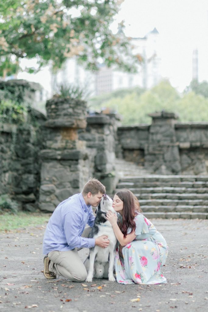 engagement session with dog 