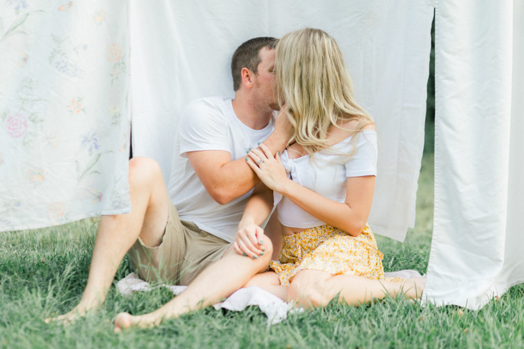 clothes line engagement session